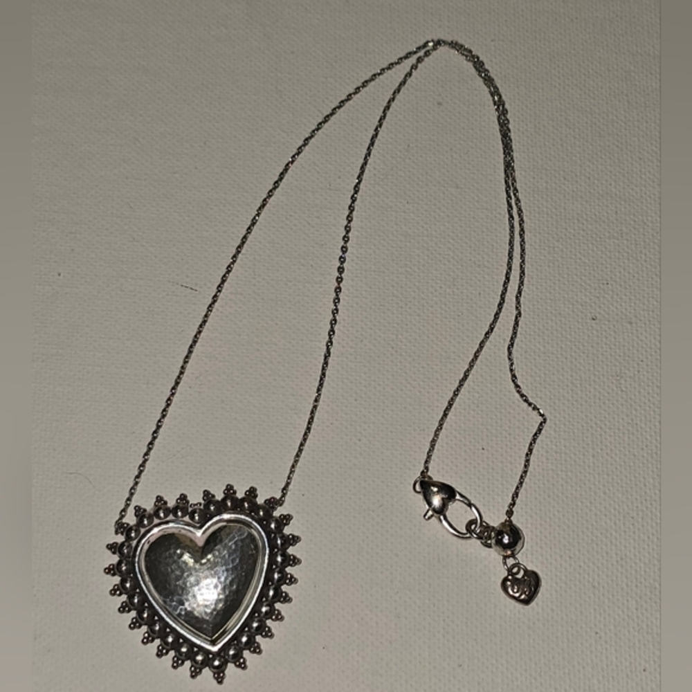 Brighton Telluride Heart Silver Plated Boho Western Pendant Necklace - Picture 7 of 11